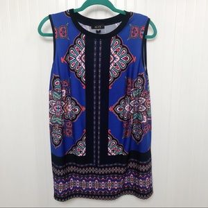 Alyx Multi-Blue & Red Sleeveless Blouse Size 0X